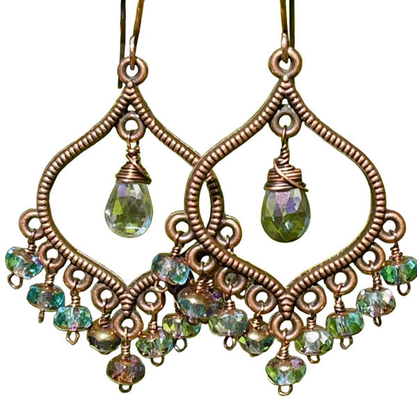 Czech Glass Copper Earrings - Sienna Grace Jewelry