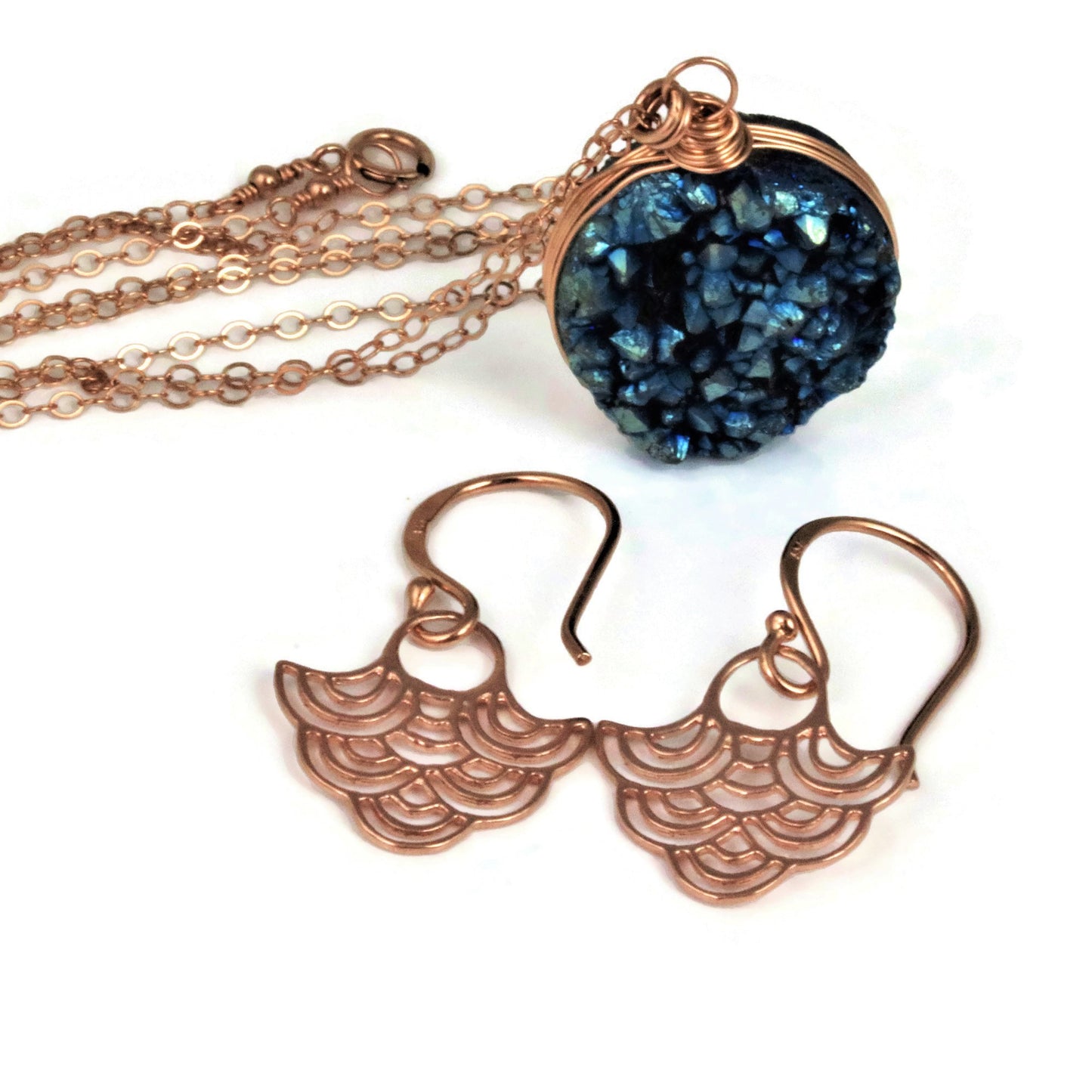 Rose Gold Cloud Dangle Earrings Billow - Sienna Grace Jewelry