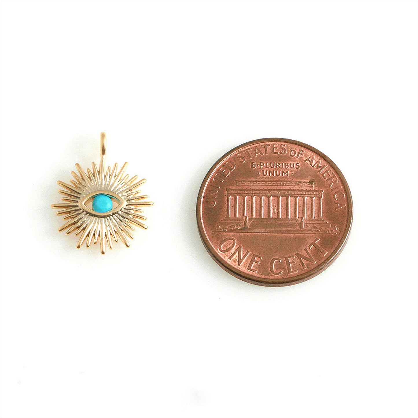 Gold Evil Eye Threader Style Earrings with Turquoise - Sienna Grace Jewelry