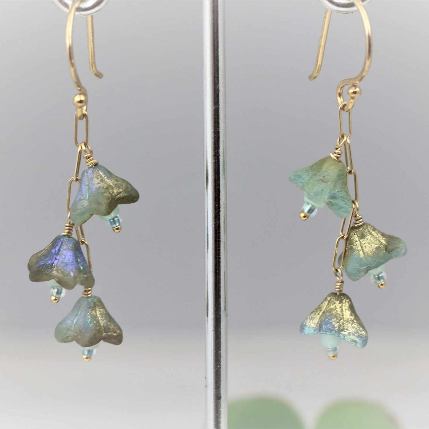 Czech Glass Flower Drop Earrings - Sienna Grace Jewelry