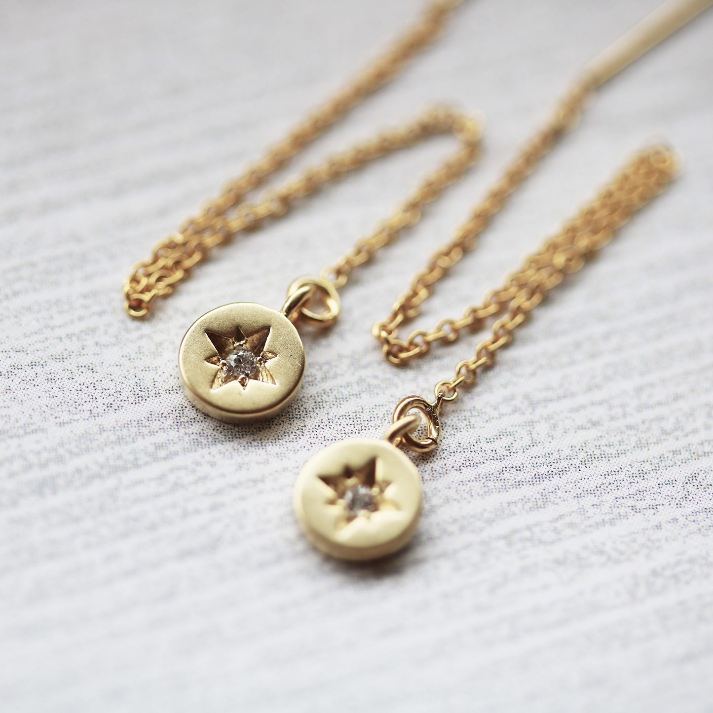 North Star Threader Style Earrings Gold Filled or Sterling Silver - Sienna Grace Jewelry