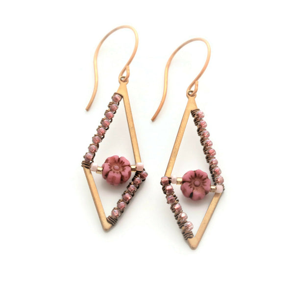 Blooming Rhombus Earrings - Sienna Grace Jewelry