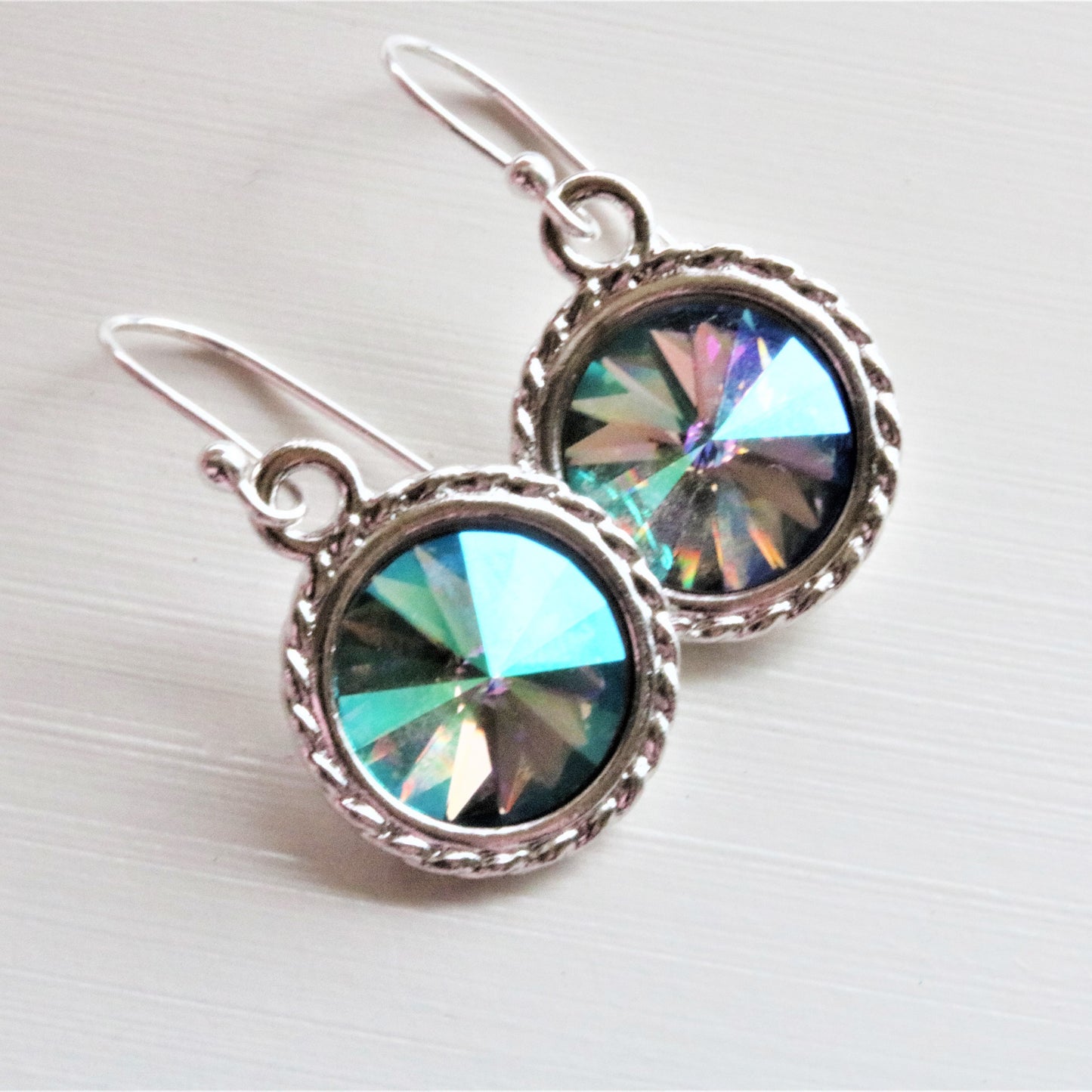 Swarovski Crystal Silver Earrings Unicorn Colors Dangle Drop Earrings - Sienna Grace Jewelry | Pretty Little Handcrafted Sparkles