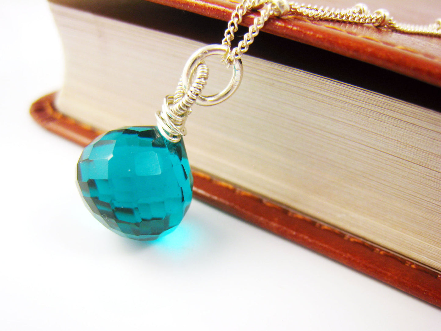Teal Blue Crystal Quartz Necklace - Sienna Grace Jewelry | Pretty Little Handcrafted Sparkles