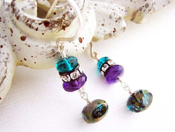 Teal Blue Crystal Quartz Necklace - Sienna Grace Jewelry | Pretty Little Handcrafted Sparkles