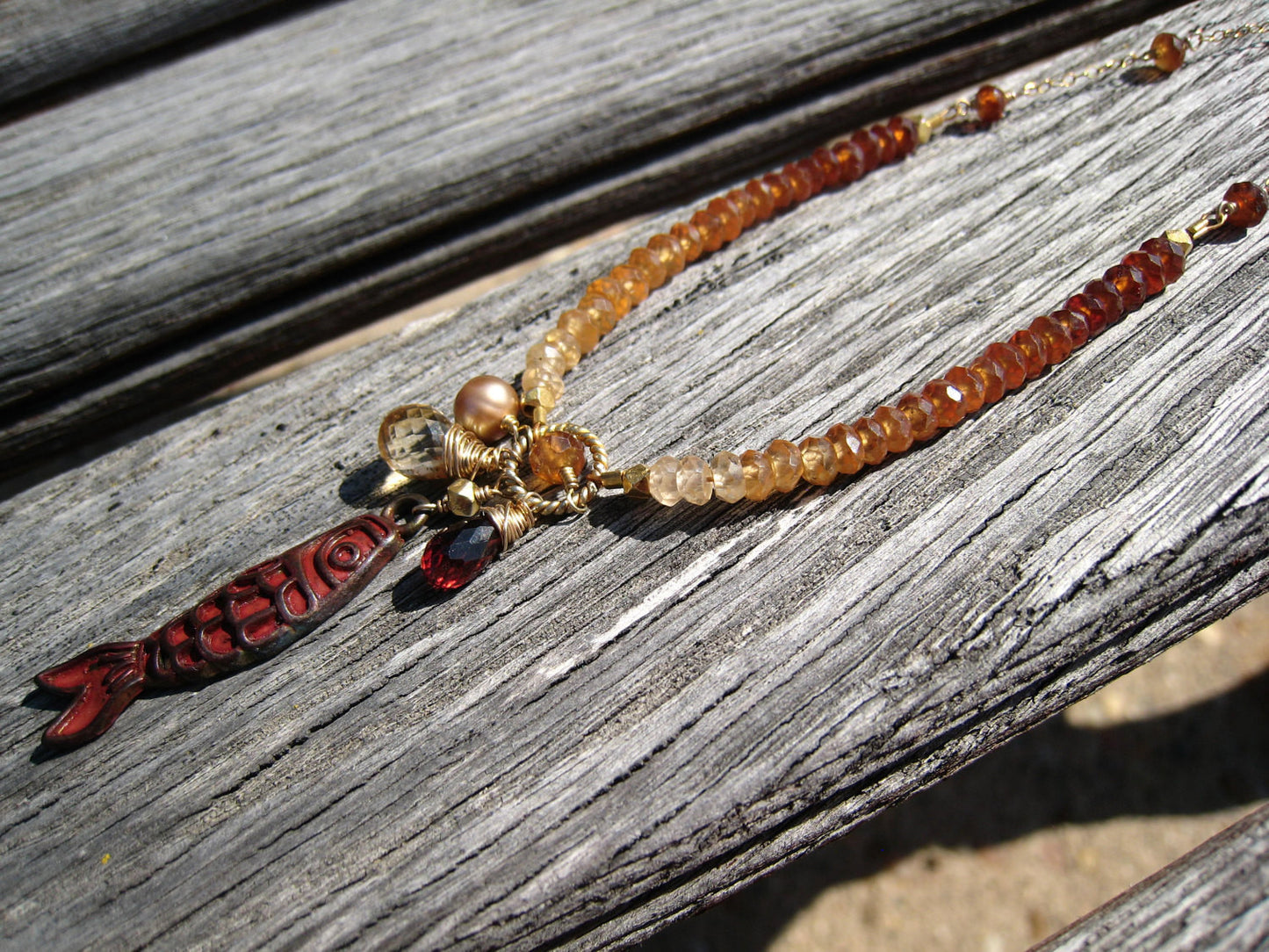 Koi Fish Charm Pendant Necklace - Sienna Grace Jewelry | Pretty Little Handcrafted Sparkles