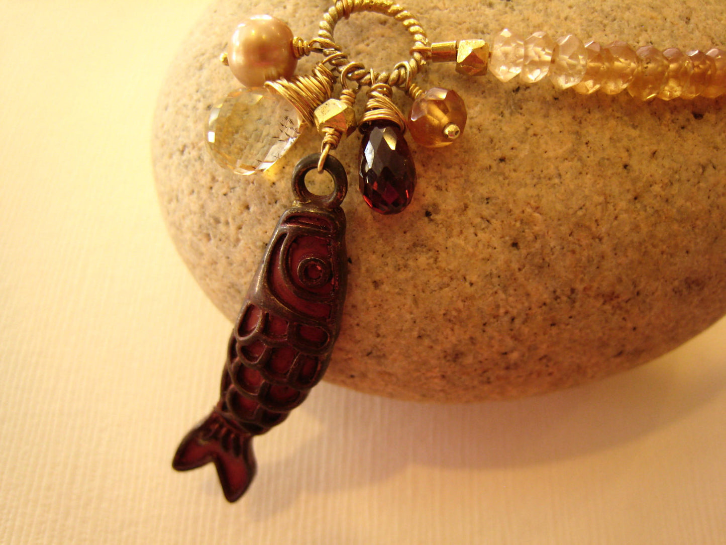 Koi Fish Charm Pendant Necklace - Sienna Grace Jewelry | Pretty Little Handcrafted Sparkles