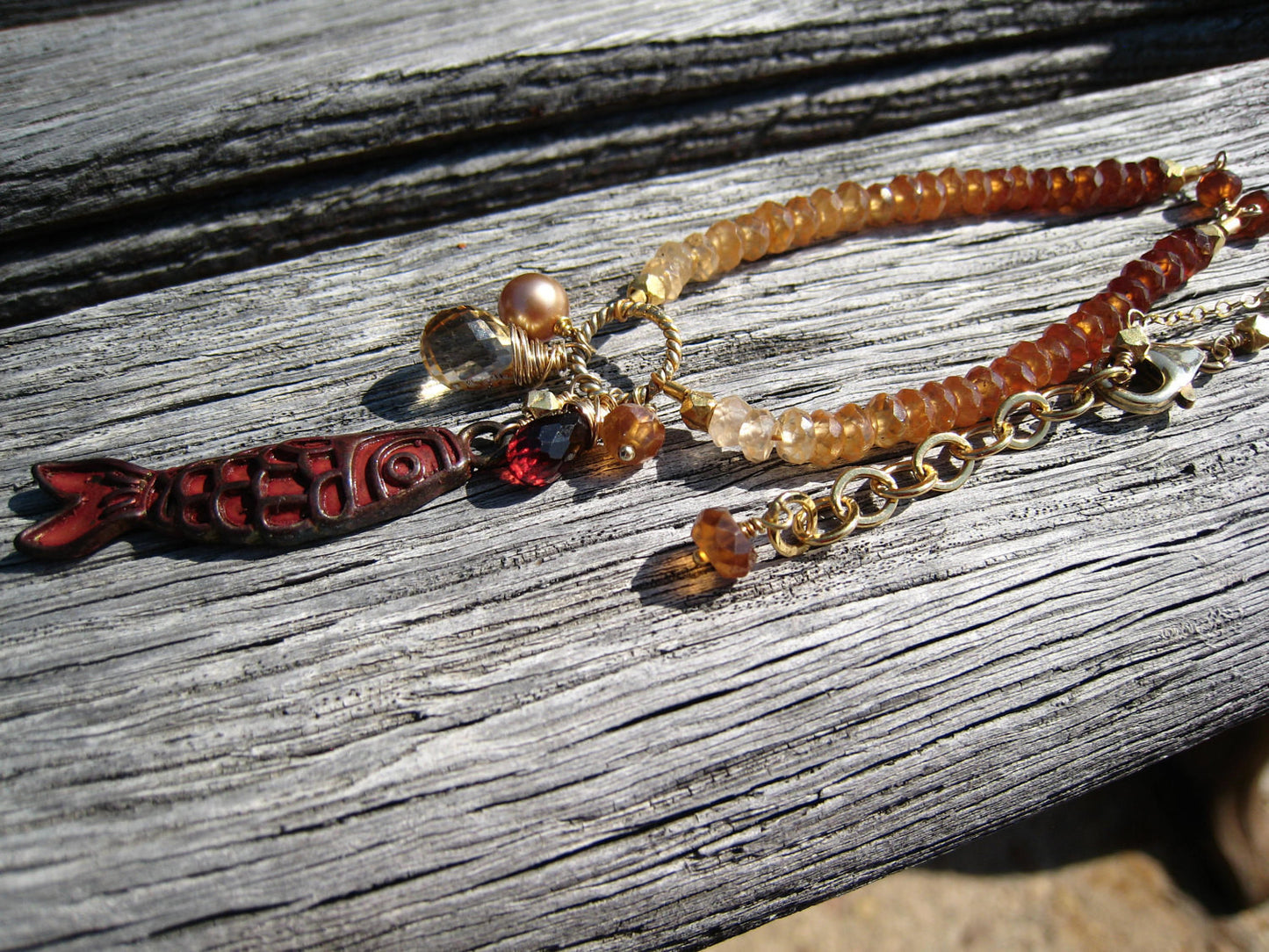 Koi Fish Charm Pendant Necklace - Sienna Grace Jewelry | Pretty Little Handcrafted Sparkles