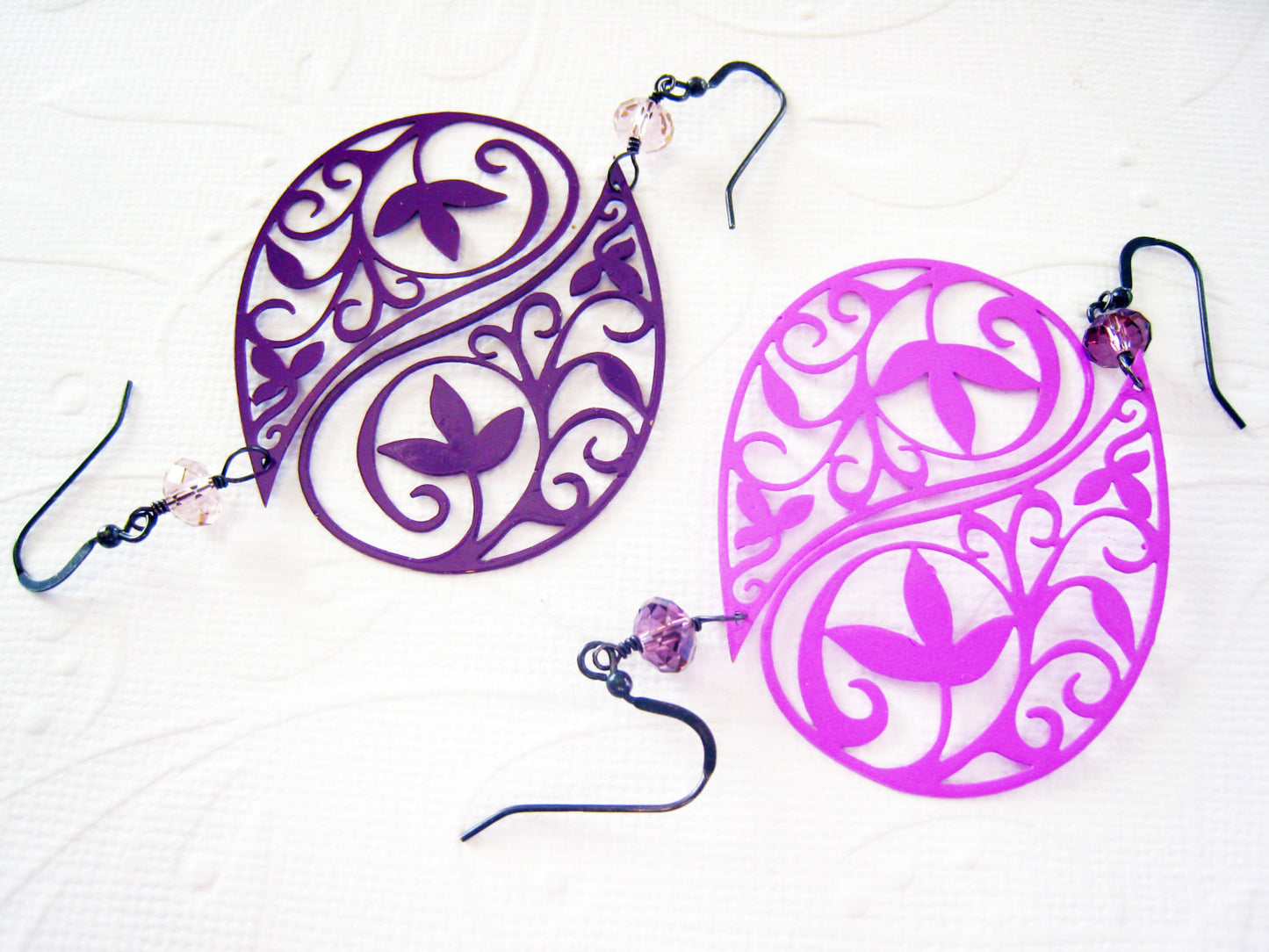 Purple Paisley Filigree Earrings Bohemian Style - Sienna Grace Jewelry | Pretty Little Handcrafted Sparkles