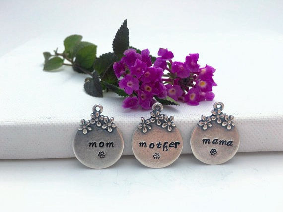 Mothers Necklace Hand Stamped Personalized Gift - Sienna Grace Jewelry | Pretty Little Handcrafted Sparkles