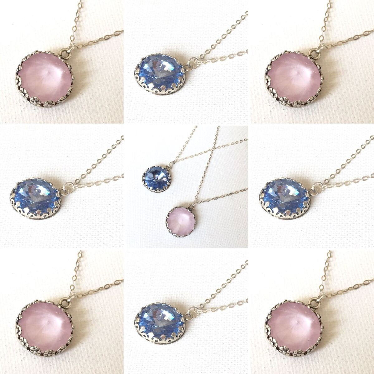 Swarovski Blue Crystal Necklace in Sterling Silver - Sienna Grace Jewelry | Pretty Little Handcrafted Sparkles