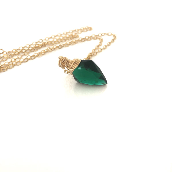 Green Quartz Necklace Arrowhead Quartz 14 k Gold Filled - Sienna Grace Jewelry | Pretty Little Handcrafted Sparkles