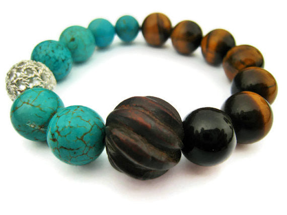 Sienna Grace Jewelry Tigers Eye Stackable Stretch Bracelet