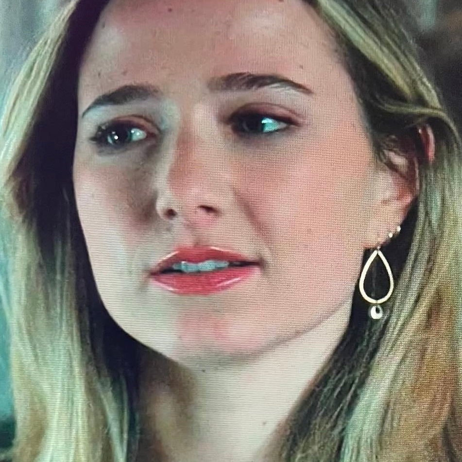 Brass Tear Drop Earrings Seen on The Hunting Party