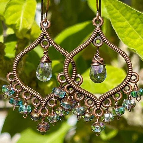 Czech Glass Copper Earrings - Sienna Grace Jewelry