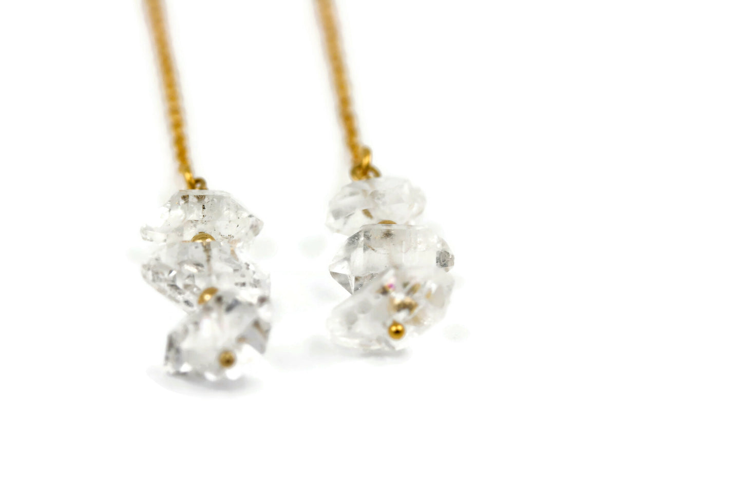 Herkimer Diamond Threader Earrings - Sienna Grace Jewelry