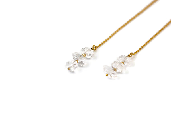 Herkimer Diamond Threader Earrings - Sienna Grace Jewelry