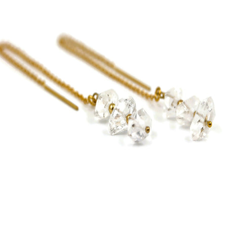 Herkimer Diamond Threader Earrings - Sienna Grace Jewelry