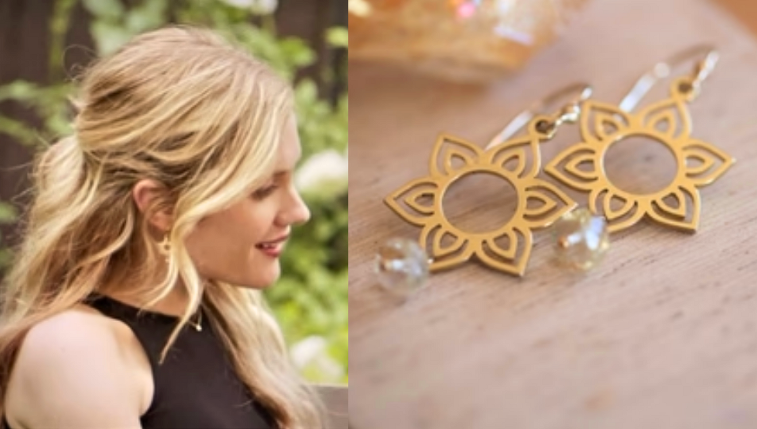 Actress wearing Sienna Grace Jewelry's earrings in Lifetime Move "The Gabby Petito Story"