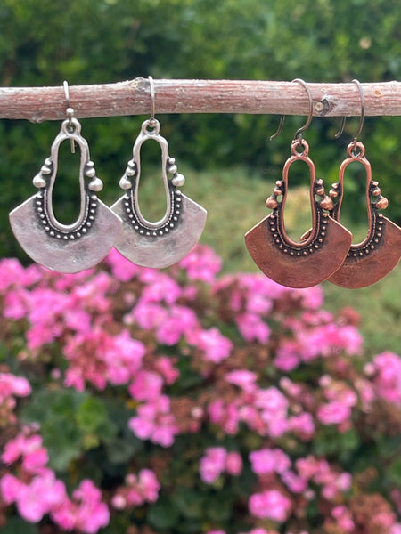 Copper or Silver Bohemian Style Earrings