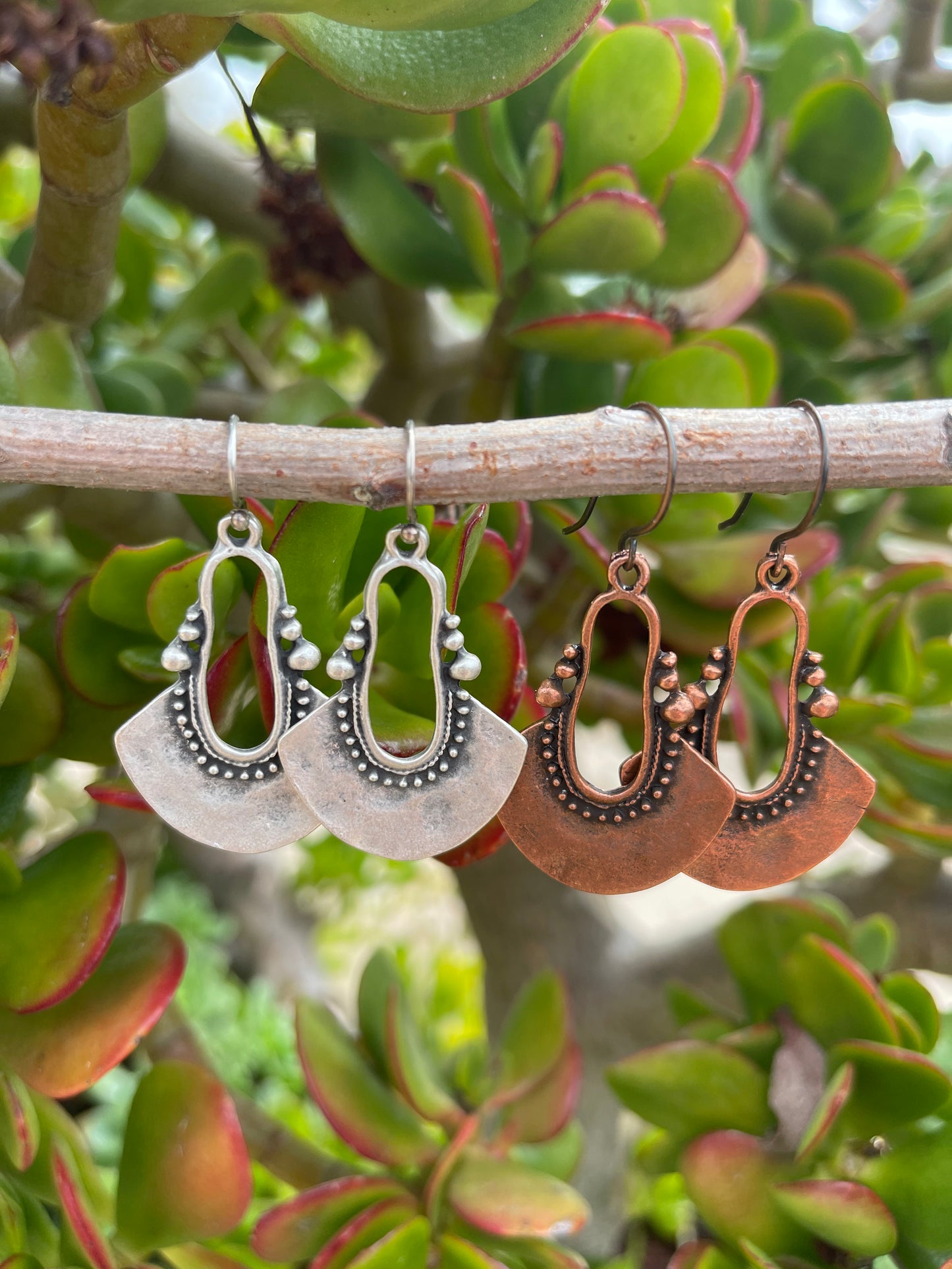 Copper or Silver Bohemian Style Earrings