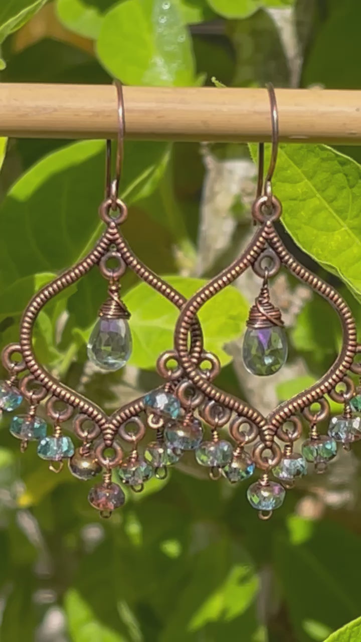 Czech Glass Copper Earrings - Sienna Grace Jewelry