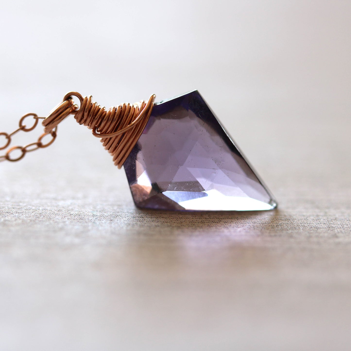 Arrowhead Amethyst Quartz Necklace in Rose Gold - Sienna Grace Jewelry | Pretty Little Handcrafted Sparkles