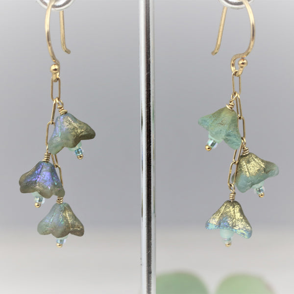 Czech Glass Flower Drop Earrings  - Sienna Grace Jewelry