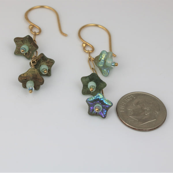 Czech Glass Flower Drop Earrings  - Sienna Grace Jewelry