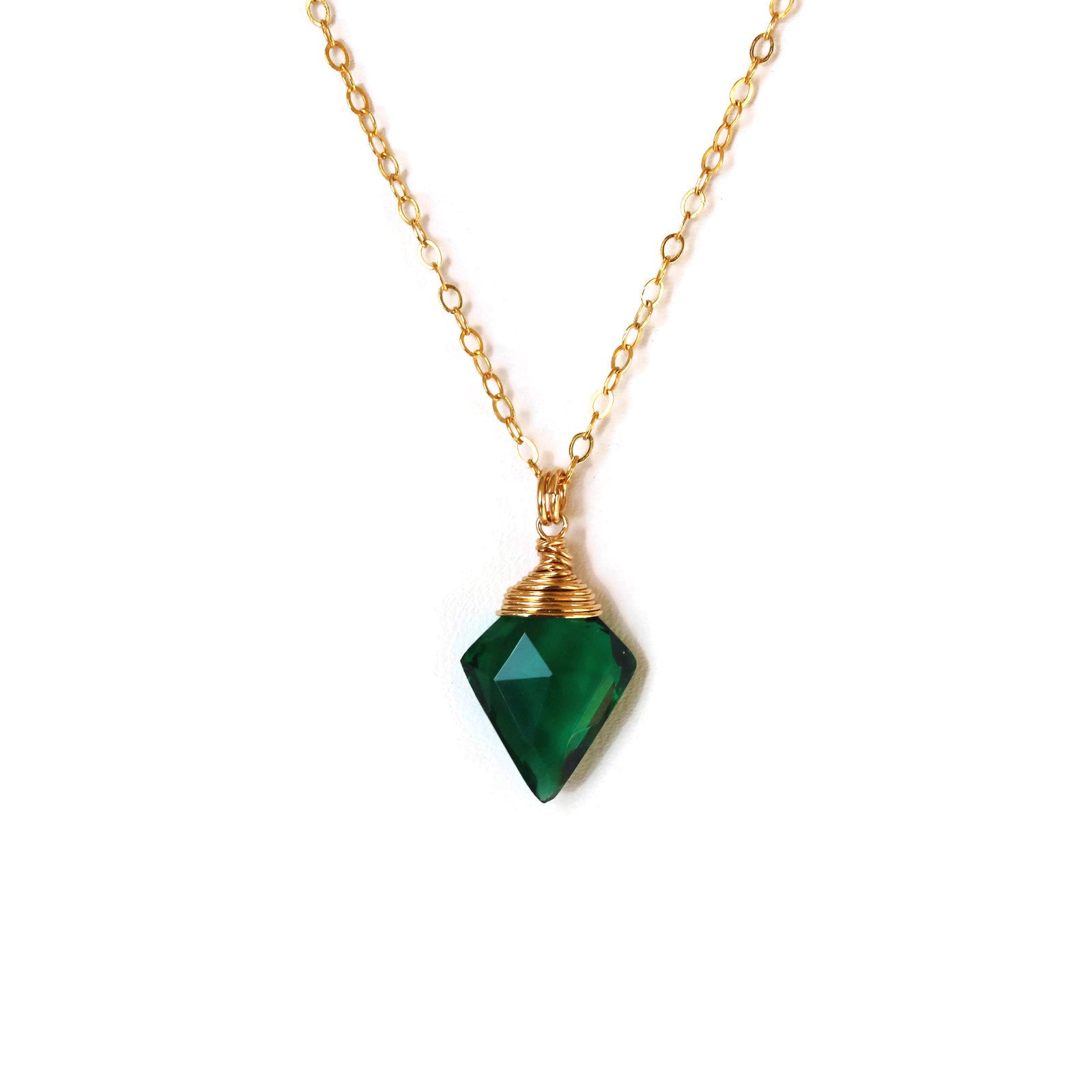 Green Quartz Necklace Arrowhead Quartz 14 k Gold Filled - Sienna Grace Jewelry | Pretty Little Handcrafted Sparkles