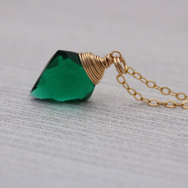 Green Quartz Necklace Arrowhead Quartz 14 k Gold Filled - Sienna Grace Jewelry | Pretty Little Handcrafted Sparkles