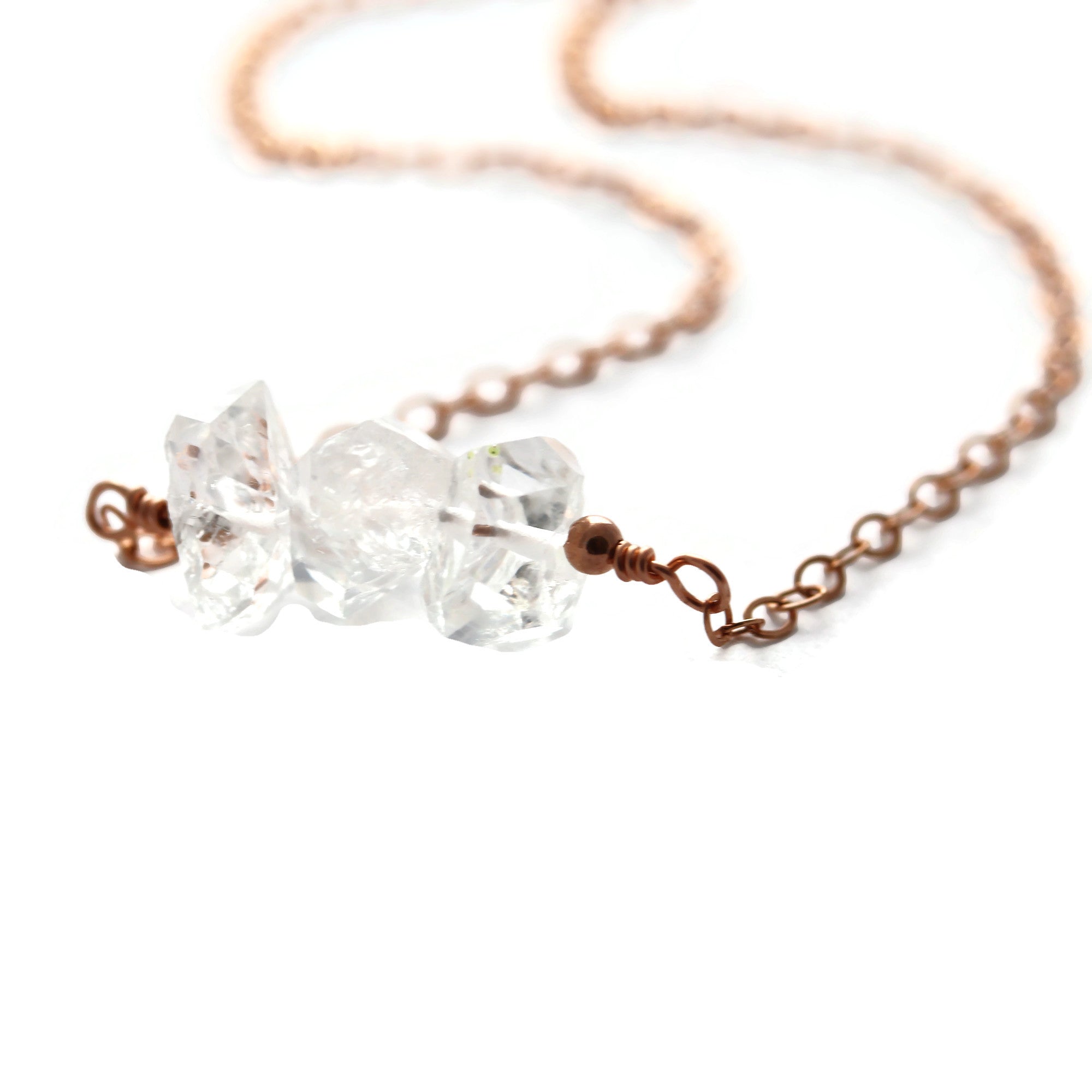 Herkimer Diamond Rose Gold Filled Layering Necklace - Sienna Grace Jewelry | Pretty Little Handcrafted Sparkles