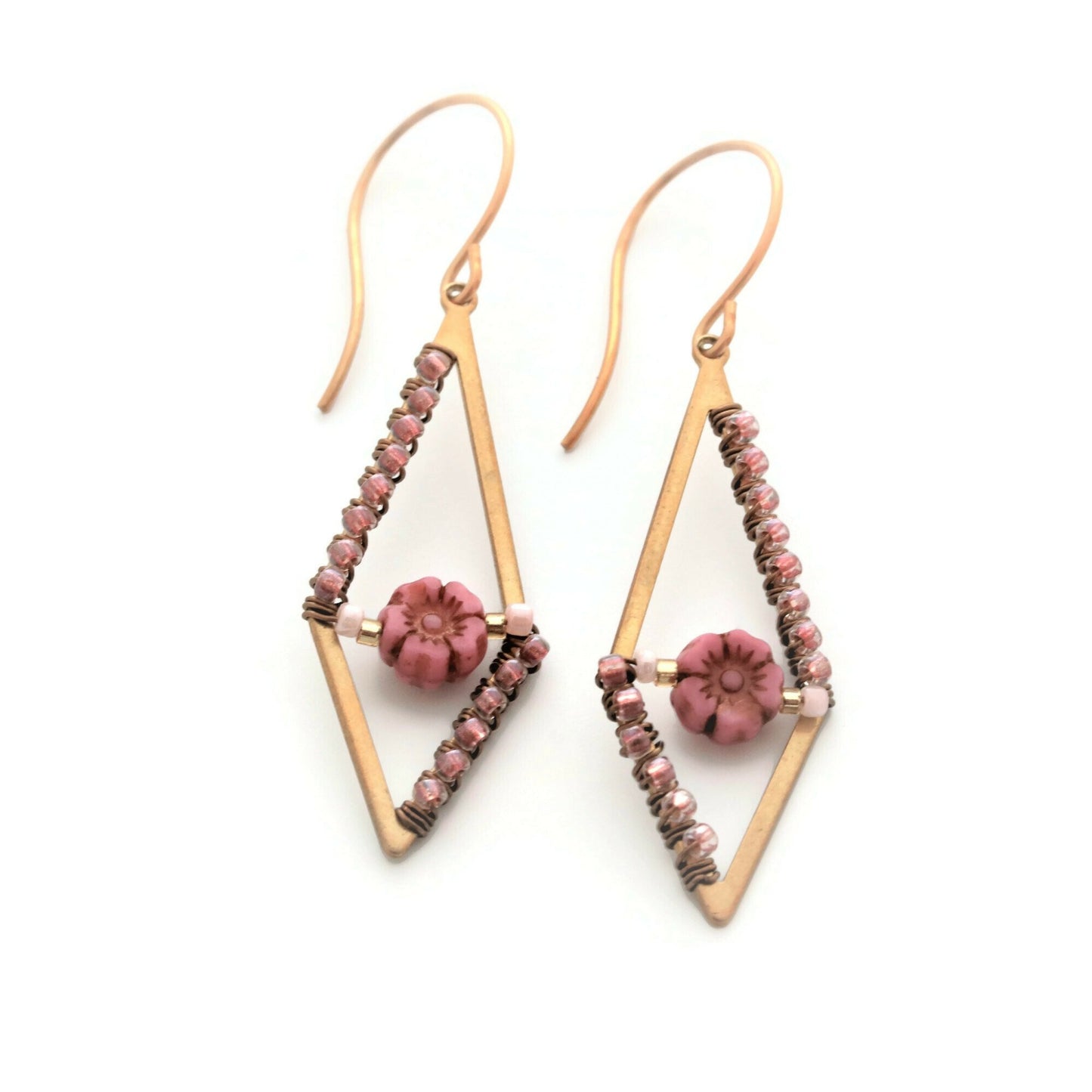 Blooming Rhombus Earrings - Sienna Grace Jewelry