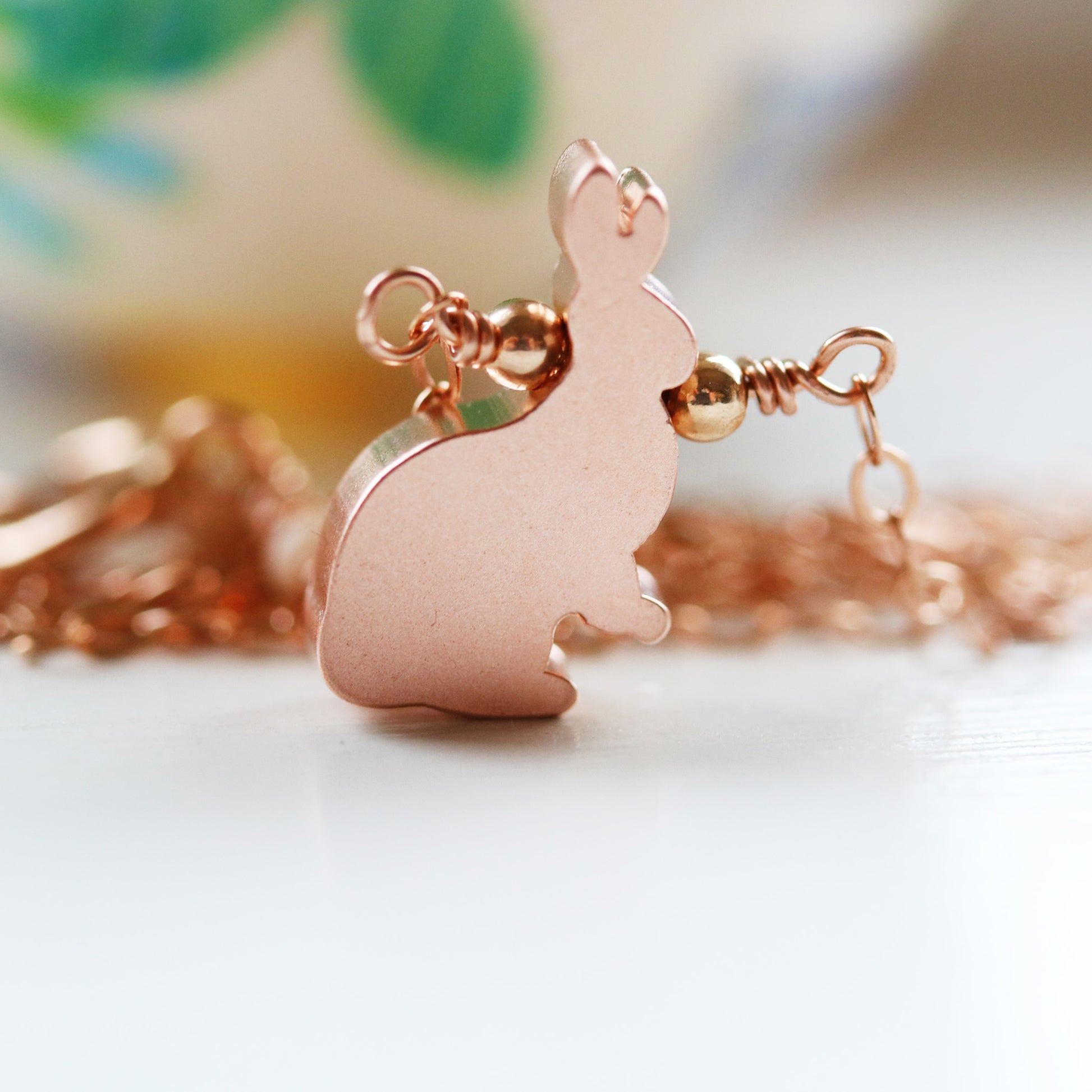 Rose Gold Bunny Rabbit Necklace Woodland Rabbit Jewelry - Sienna Grace Jewelry | Pretty Little Handcrafted Sparkles