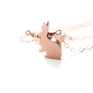 Rose Gold Bunny Rabbit Necklace Woodland Rabbit Jewelry - Sienna Grace Jewelry | Pretty Little Handcrafted Sparkles