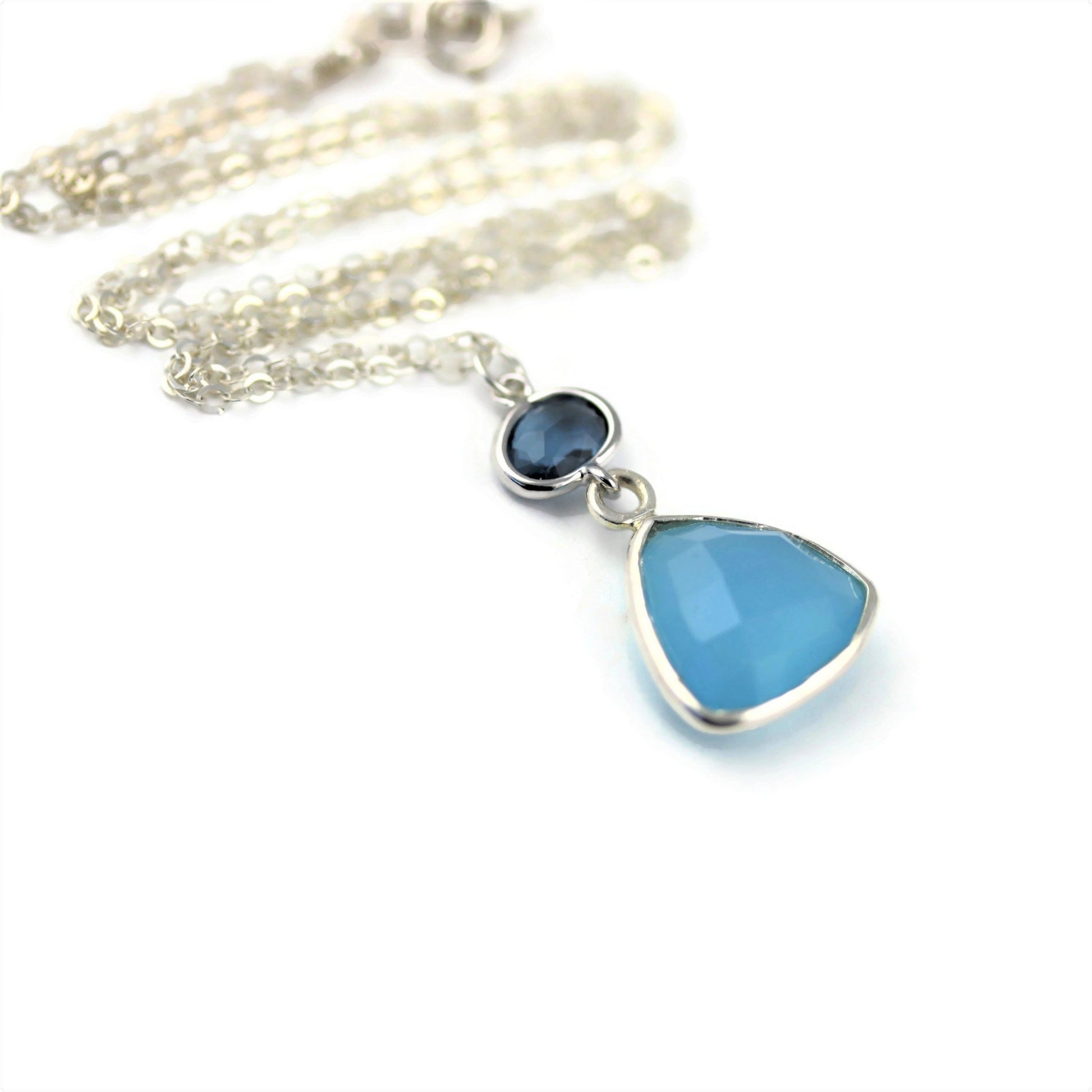 Blue Chalcedony Sterling Silver Necklace - Sienna Grace Jewelry