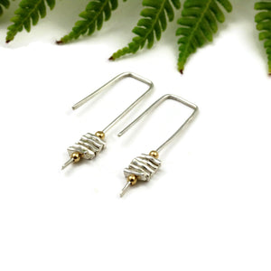 Rectangular Open Arc Sterling Silver Stick Earrings - Sienna Grace Jewelry