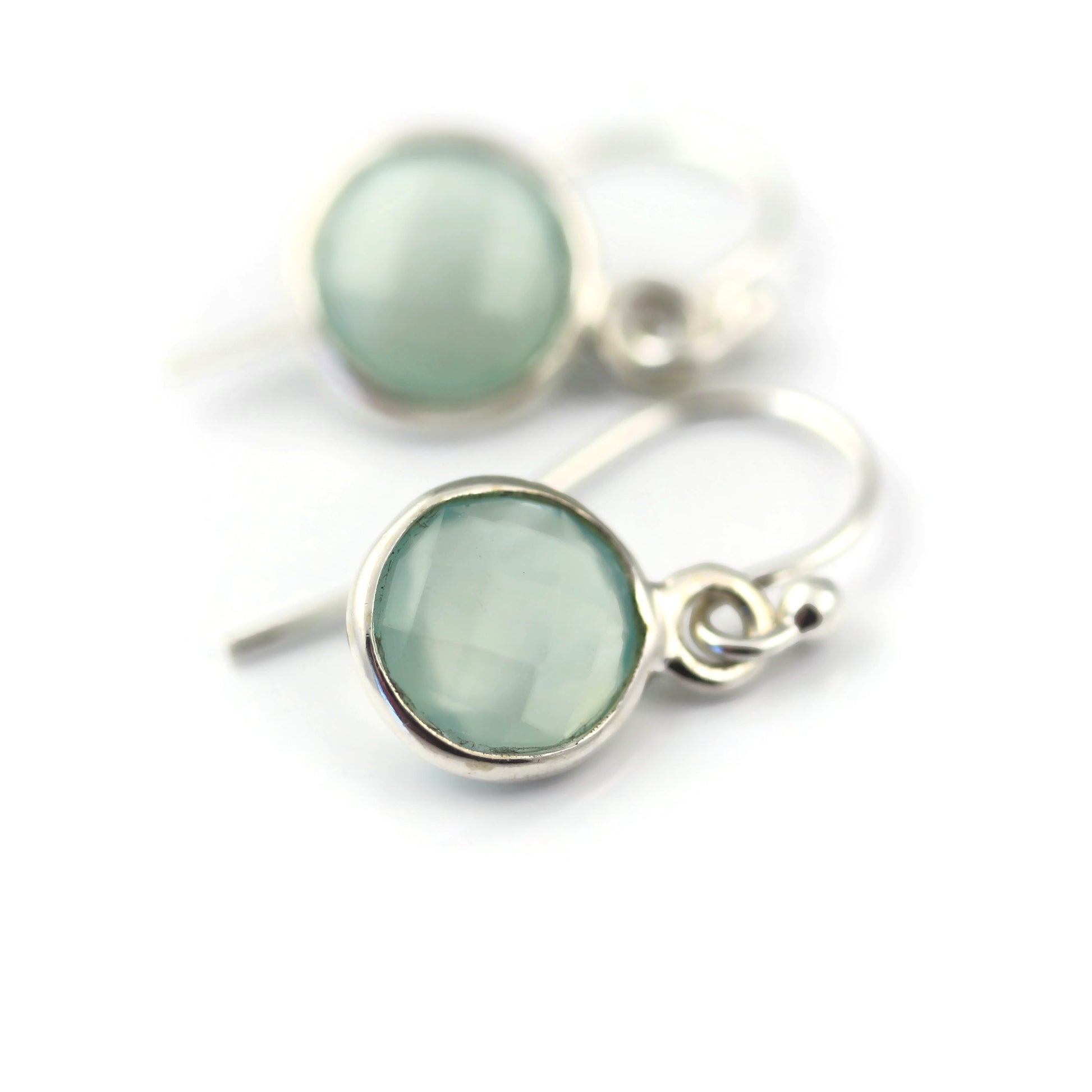 Seafoam Green Chalcedony Sterling Silver Necklace Set - Sienna Grace Jewelry