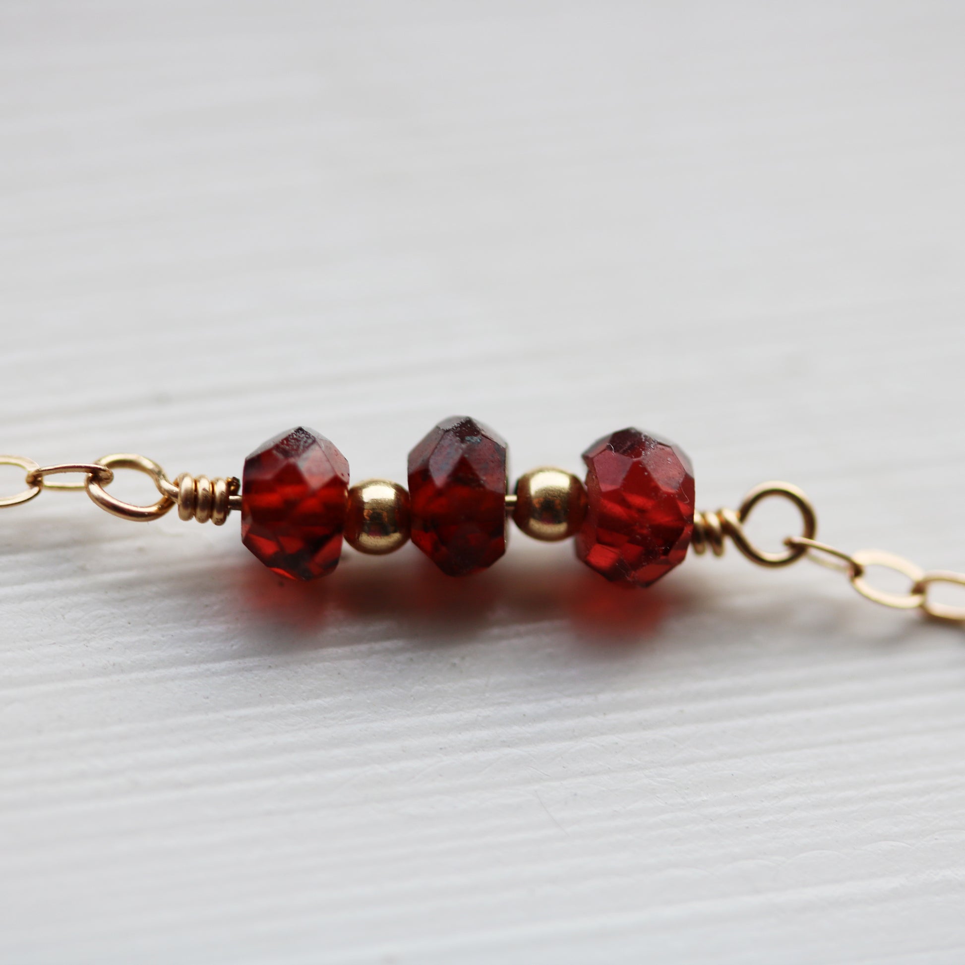 Smoky Quartz 14 k Gold Filled Pendant with Red Garnets - Sienna Grace Jewelry | Pretty Little Handcrafted Sparkles