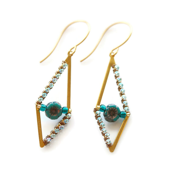 Blooming Rhombus Earrings - Sienna Grace Jewelry