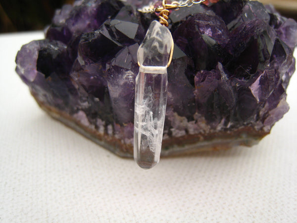 Raw Rock Crystal Quartz Point Necklace - Sienna Grace Jewelry | Pretty Little Handcrafted Sparkles
