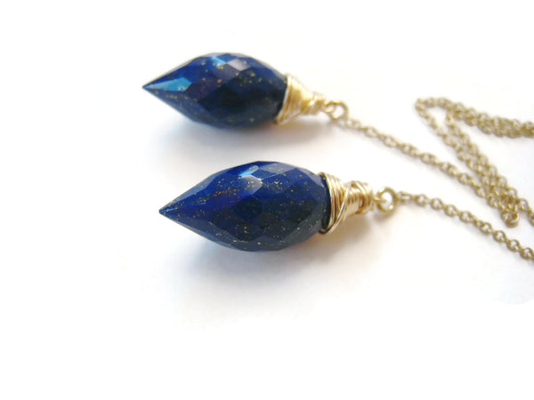 Lapis Lazuli Threader Style Earrings - Sienna Grace Jewelry | Pretty Little Handcrafted Sparkles
