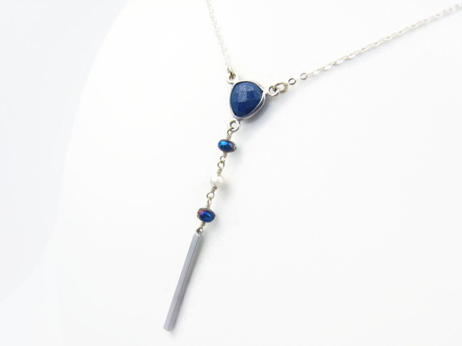 As Seen on The Vampire Diaries Season 8 Caroline's Lapis Lazuli Necklace - Sienna Grace Jewelry | Pretty Little Handcrafted Sparkles