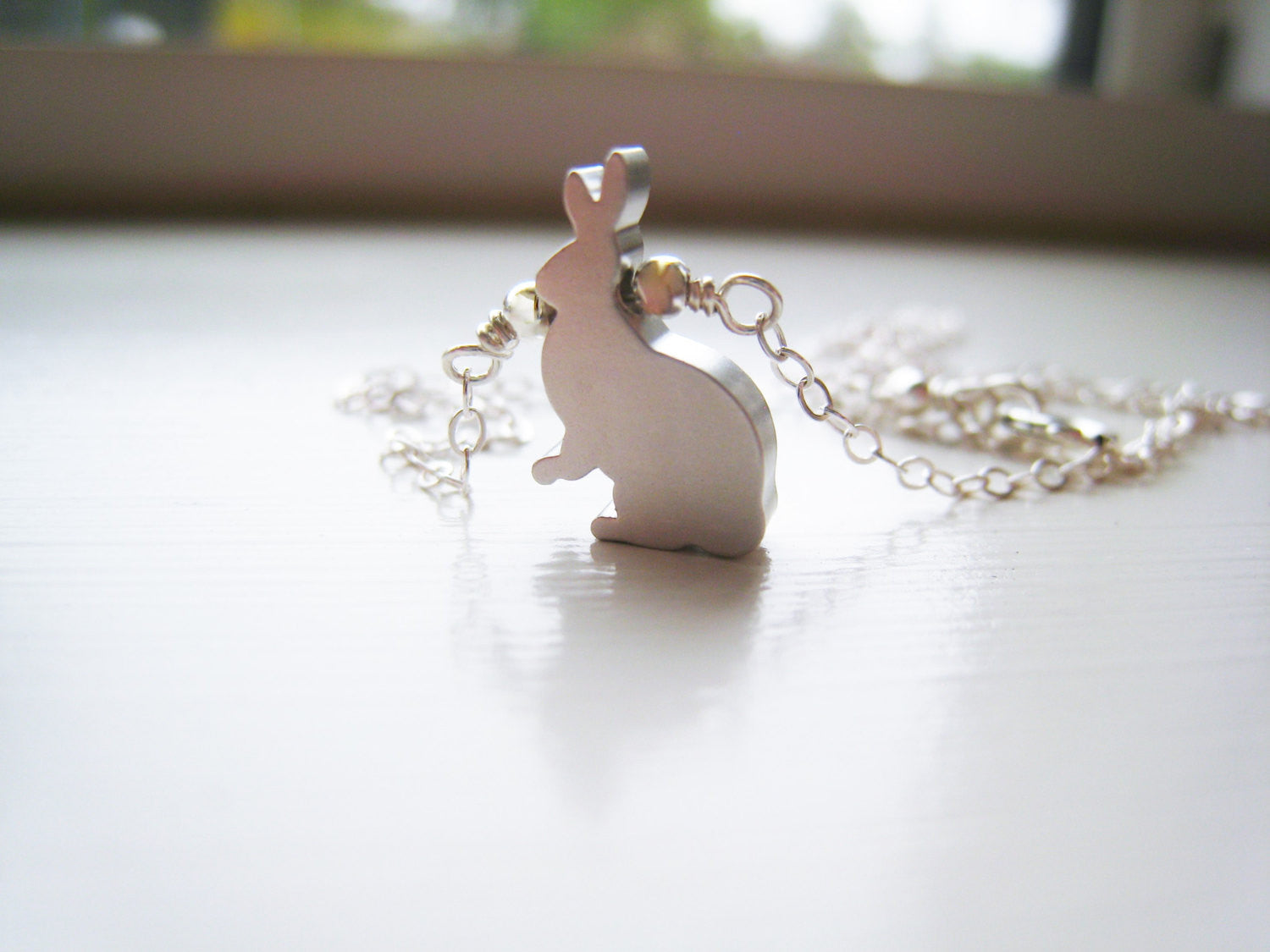 Silver Bunny Rabbit Necklace Woodland Rabbit Jewelry - Sienna Grace Jewelry | Pretty Little Handcrafted Sparkles