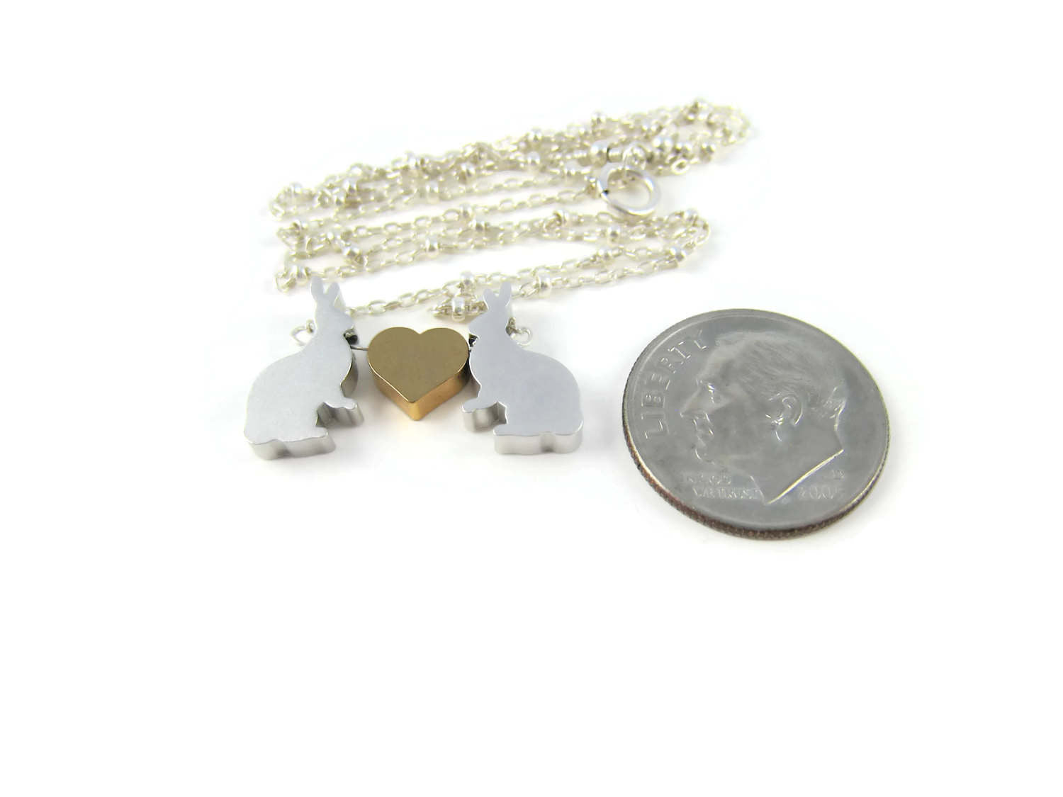 Love Bunnies Necklace Rabbits Nature Woodland Jewelry - Sienna Grace Jewelry | Pretty Little Handcrafted Sparkles