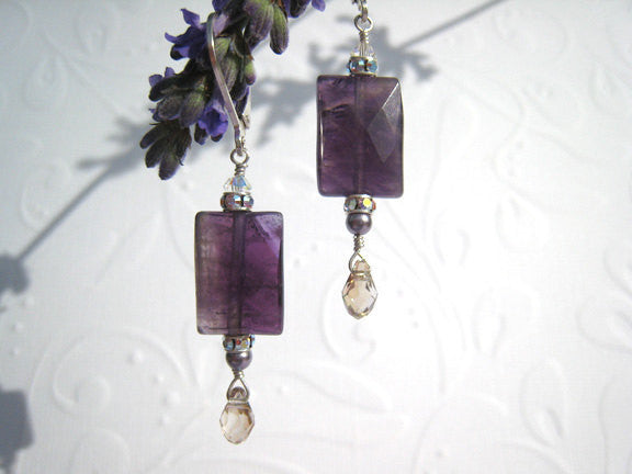 Purple Amethyst Natural Amethyst Earrings - Sienna Grace Jewelry | Pretty Little Handcrafted Sparkles