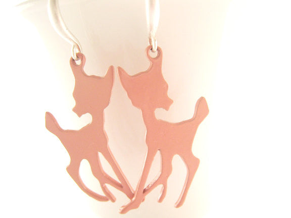 Pink Deer Earrings Bambi Woodland Nature Jewelry - Sienna Grace Jewelry | Pretty Little Handcrafted Sparkles