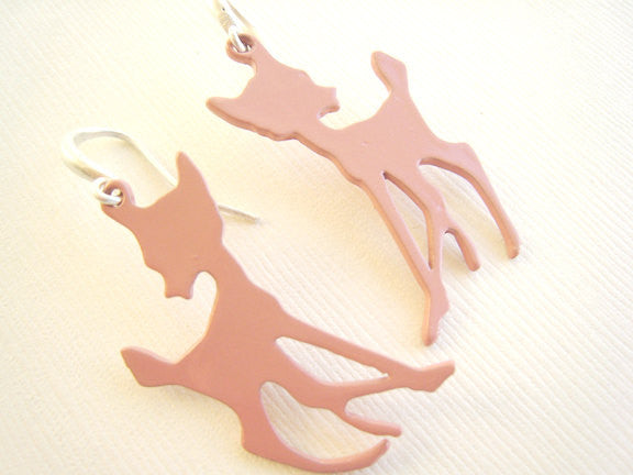 Pink Deer Earrings Bambi Woodland Nature Jewelry - Sienna Grace Jewelry | Pretty Little Handcrafted Sparkles