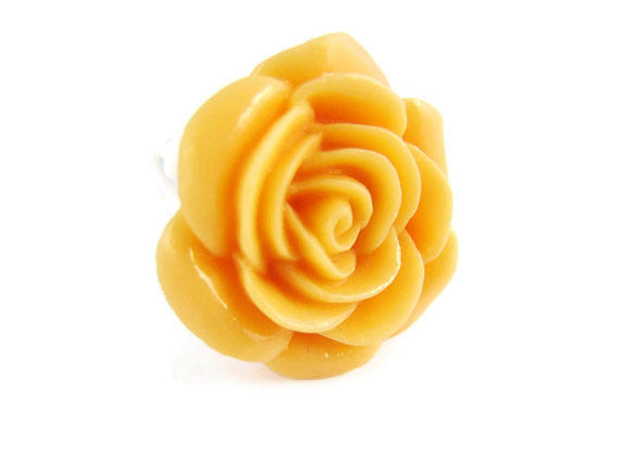 Yellow Rose Flower Ring Youth Size - Sienna Grace Jewelry | Pretty Little Handcrafted Sparkles