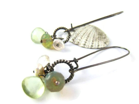 Long Gemstone Cluster Boho Style Earrings - Sienna Grace Jewelry | Pretty Little Handcrafted Sparkles